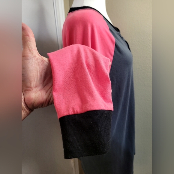 Lularoe Pink/Gray Blouse with Long Sleeves Shirt, Size XL - Picture 3 of 9